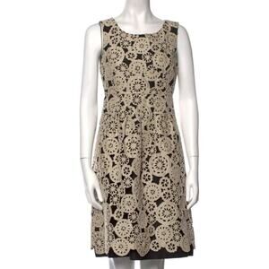 Lela Rose Dress Doily Crotchet Floral Black Pockets Lace Races Frock Sz 4 (K